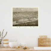 Poster Saint Paul, MN Carte panoramique - 1867 (Cuisine)