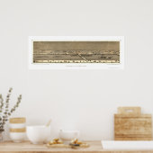 Poster Saint Paul, MN Carte panoramique - 1873 (Cuisine)