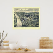 Poster Saint Paul, MN Carte panoramique - 1893 (Cuisine)