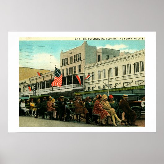 Poster Saint-Pétersbourg, Floride Vintage (Devant)