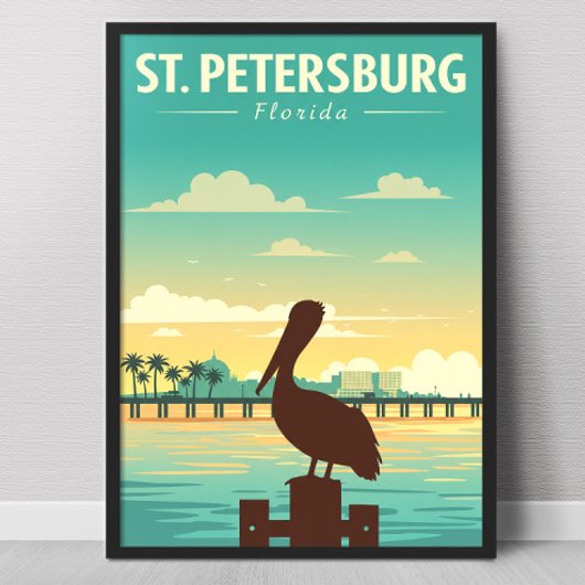 Poster Saint-Pétersbourg Floride vintage