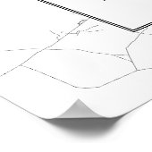 Poster Saint-Pétersbourg, Russie (noir sur blanc) (Coin)