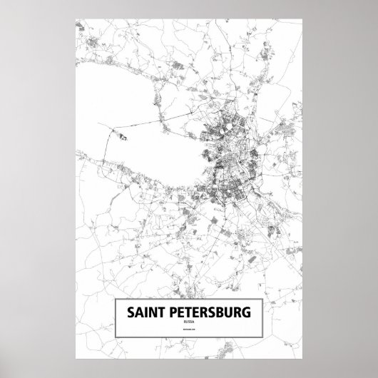 Poster Saint-Pétersbourg, Russie (noir sur blanc) (Devant)