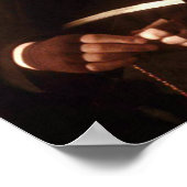 Poster Saint Pio priant Le Saint Rosaire. (Coin)