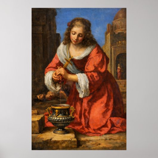 Poster Saint Praxedis by Johannes Vermeer (Devant)
