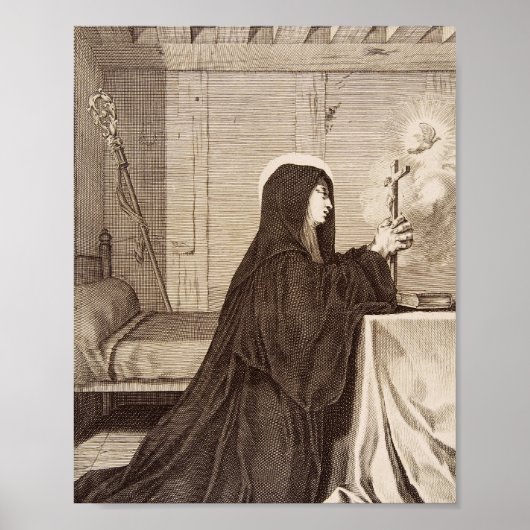 Poster Saint Scholastica Patroness of school (Devant)