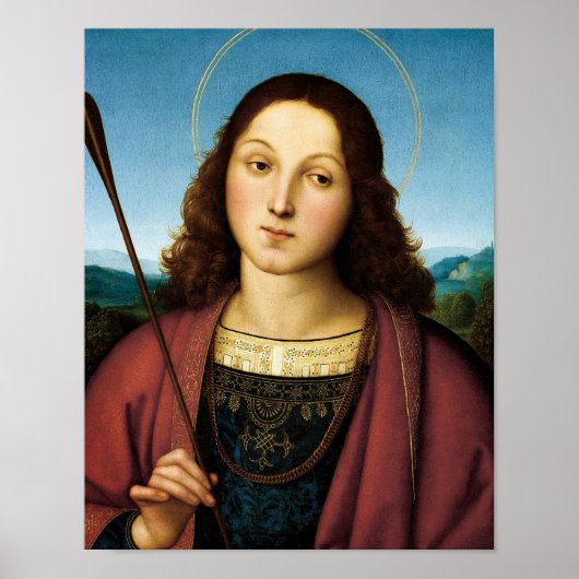 Poster Saint-Sébastien, San Sebastiano par Raphael (Devant)