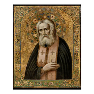 Poster Saint Seraphim de Sarov Orthodoxe Icon