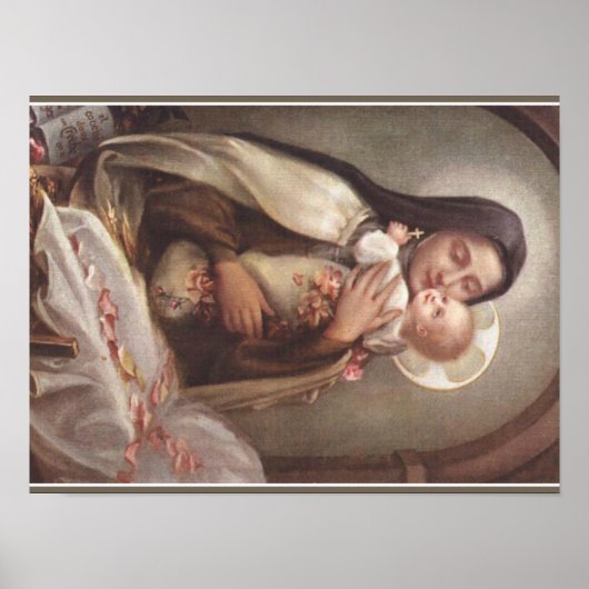 Poster Saint Therese Baby Jesus Manger Roses (Devant)