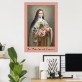 Poster Saint-Thérèse de Lisieux la Petite Fleur (BJE 01) (Bureau à domicile)