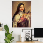 Poster Saint Thérèse de Lisieux Petite Fleur de Jésus Ros (Bureau à domicile)
