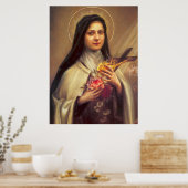 Poster Saint Thérèse de Lisieux Petite Fleur de Jésus Ros (Cuisine)