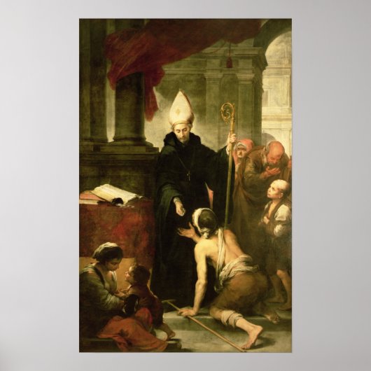 Poster Saint Thomas de Villanueva Distributing Alms, 1678 (Devant)
