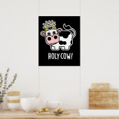 Poster Saint vache drôle animal jeu de mots foncé BG (Cuisine)