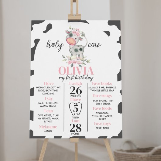 Poster Saint Vache Je suis un premier anniversaire Jalon 