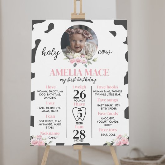 Poster Saint Vache Je suis un premier anniversaire Jalon 