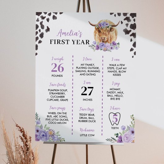 Poster Saint Vache Je suis un premier anniversaire Jalon