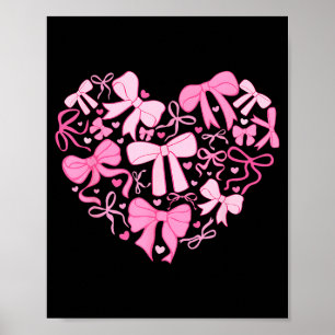 Poster Saint-Valentin 2026 Cœurs Coquette Nœud Femmes Fil