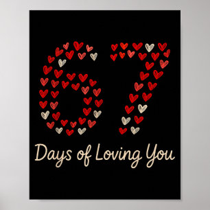 Poster Saint-Valentin 67 Love Anniversaire Couple Six Sev