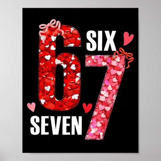 Poster Saint-Valentin 67 Six Seven Cœurs de Rose Arc Sain (Devant)