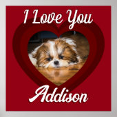 Poster Saint-Valentin amour de chien de coeur Nom photo p (Devant)