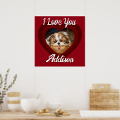 Poster Saint-Valentin amour de chien de coeur Nom photo p (Cuisine)