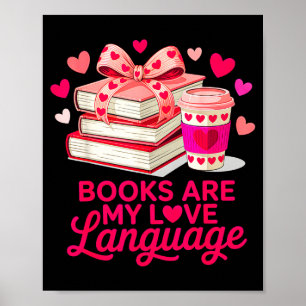 Poster Saint-Valentin amoureux de livres les livres sont