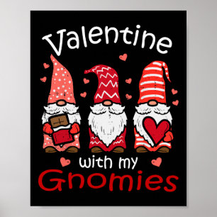 Poster Saint-Valentin avec mes gnomes drôle de la Saint-V