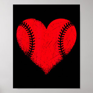 Poster Saint Valentin Baseball Coeur Sport Garçons Ados G