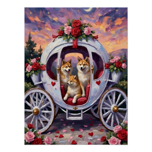 Poster Saint-Valentin Chien Akita (Devant)