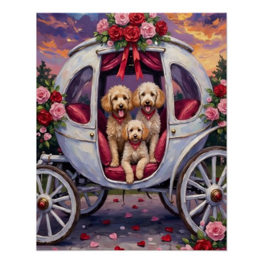 Poster Saint-Valentin Chien Caniche (Devant)