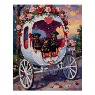 Poster Saint-Valentin Chien Rottweiler