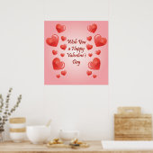 Poster Saint Valentin citation d'amour avec les coeurs (Cuisine)