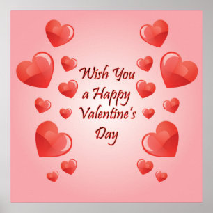 Poster Saint Valentin citation d'amour avec les coeurs