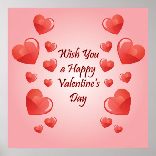 Poster Saint Valentin citation d'amour avec les coeurs (Devant)