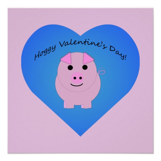 Poster Saint-Valentin Cochon Mignon (Devant)
