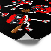 Poster Saint-Valentin Cœur Baseball Batteur Lanceur Amuse (Coin)