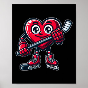 Poster Saint-Valentin Cœur Joueur de hockey sur glace Spo