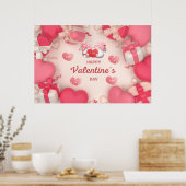 Poster Saint Valentin Coeurs, cadeaux et cadeaux (Cuisine)