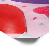 Poster Saint-Valentin Coeurs en rose, violet et rouge (Coin)