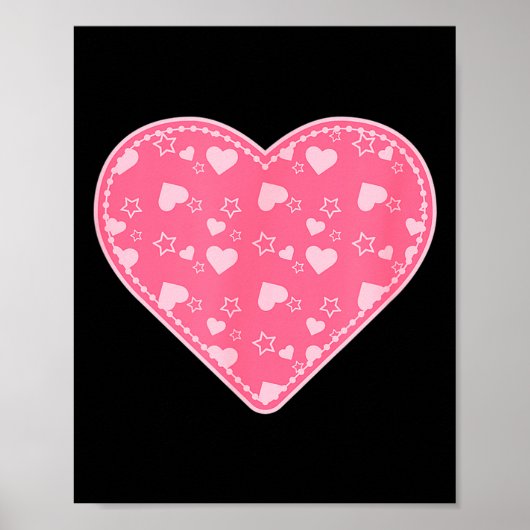 Poster Saint-Valentin Cœurs Et Étoiles En Quantité (Devant)