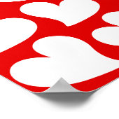 POSTER SAINT VALENTIN COEURS ROUGES ET BLANCS SAINT VALEN (Coin)