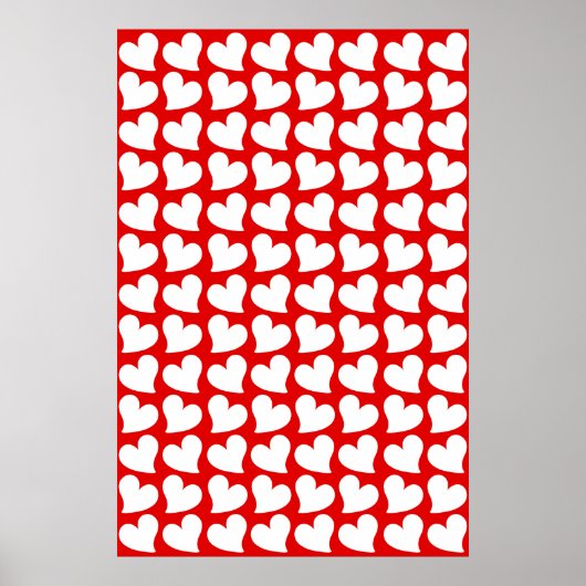 POSTER SAINT VALENTIN COEURS ROUGES ET BLANCS SAINT VALEN (Devant)