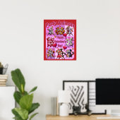 Poster Saint Valentin Couples dansants "Animaux de fête" (Bureau à domicile)