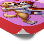 Poster Saint Valentin Couples dansants "Animaux de fête" (Coin)