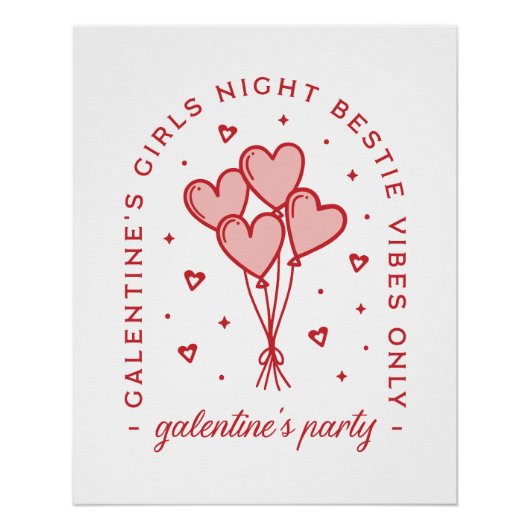 Poster Saint-Valentin de Galentine bestie coquette (Devant)