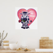 Poster Saint Valentin de la vache (Cuisine)