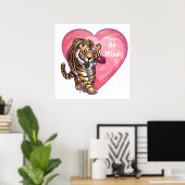 Poster Saint Valentin de Tigre (Bureau à domicile)