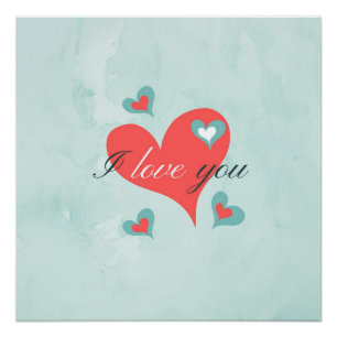 Poster Saint Valentin dévouement de l'amour