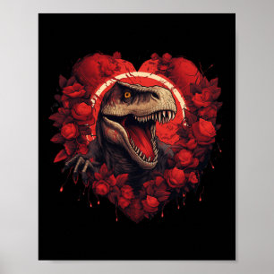 Poster Saint-Valentin dinosaure pour hommes et femmes Din